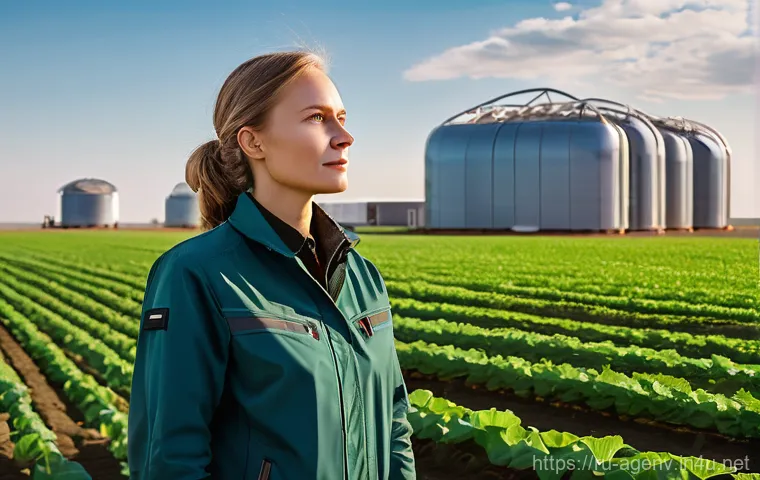 농업환경기술자 교육기관 선택 가이드 - **Prompt 1: Futuristic Agroecology in a Russian Landscape**
    "A wide shot of a futuristic, high-t...
