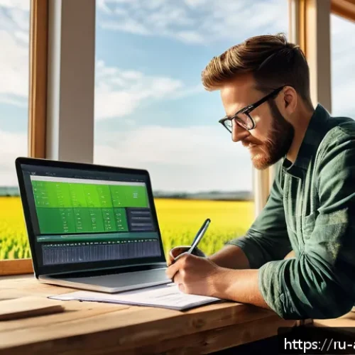 Home 30 농업환경기술자 학습 시간 관리 비법 - A detailed scene of a modern agricultural engineer planning a weekly schedule in a bright, organized...